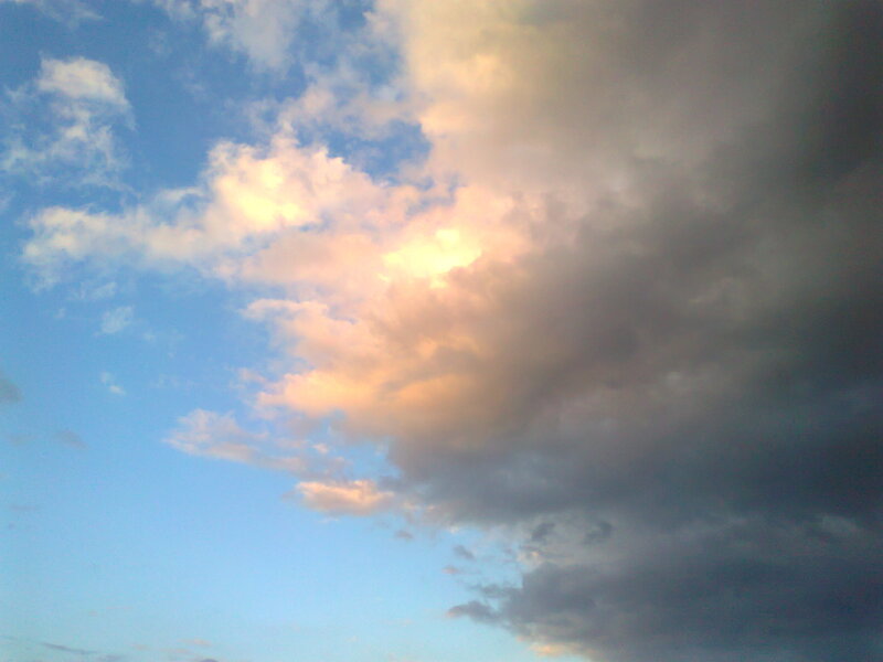 Clouds in Blue Sky — Dramatic, Sunset