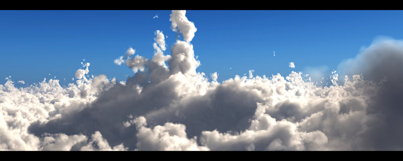 Clouds in Blue Sky — Serene, Afternoon, 3d Render