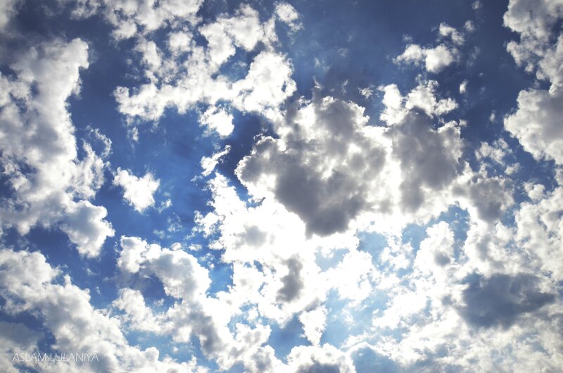 Clouds in Blue Sky — Serene, Afternoon, Photograph, Sunlight, White, Aslam Lulaniya