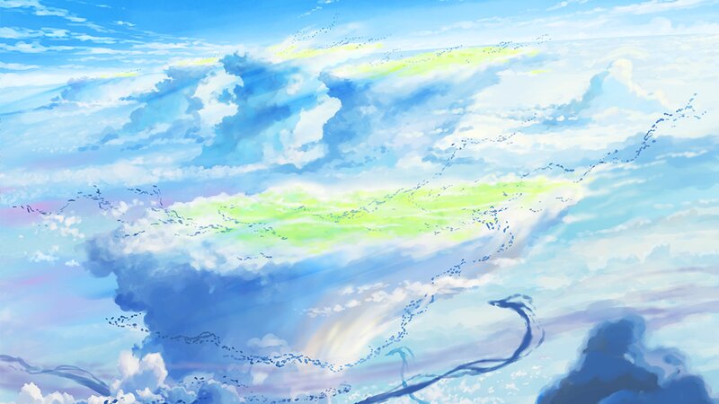 Clouds in Blue Sky — Serene, Morning, Digital Art, Light Rays