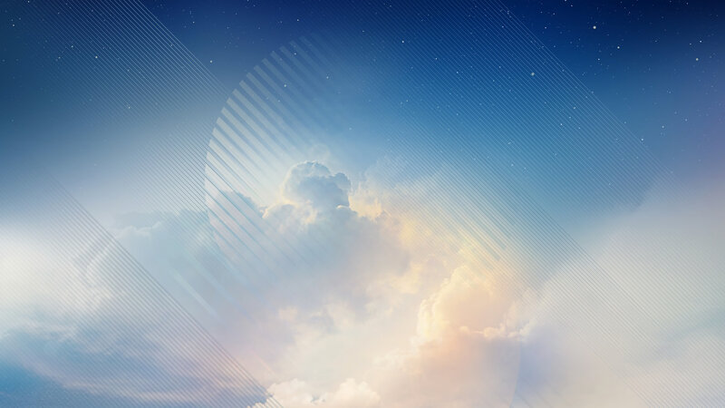 Clouds in Blue Sky — Serene, Night, Digital Art