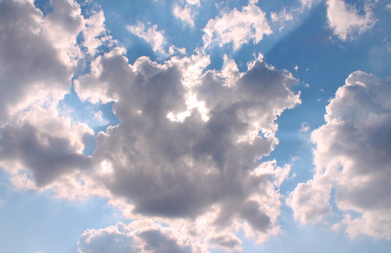 Clouds in Blue Sky — Serene, Sunlight