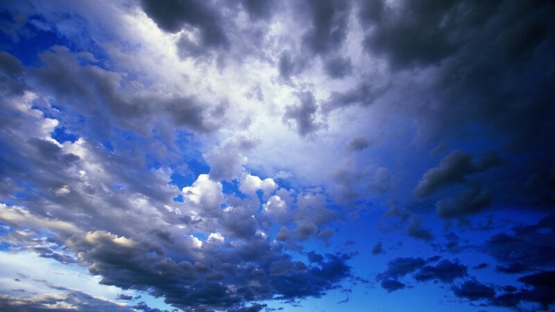 Clouds in Blue Sky — White, Gray