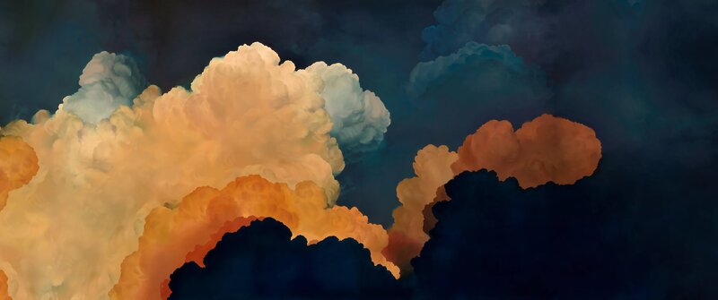 Clouds in Dark Sky — Dark Blue