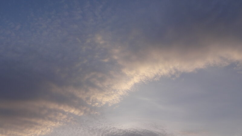 Clouds in Evening Sky — Blue, Serene, Sunset