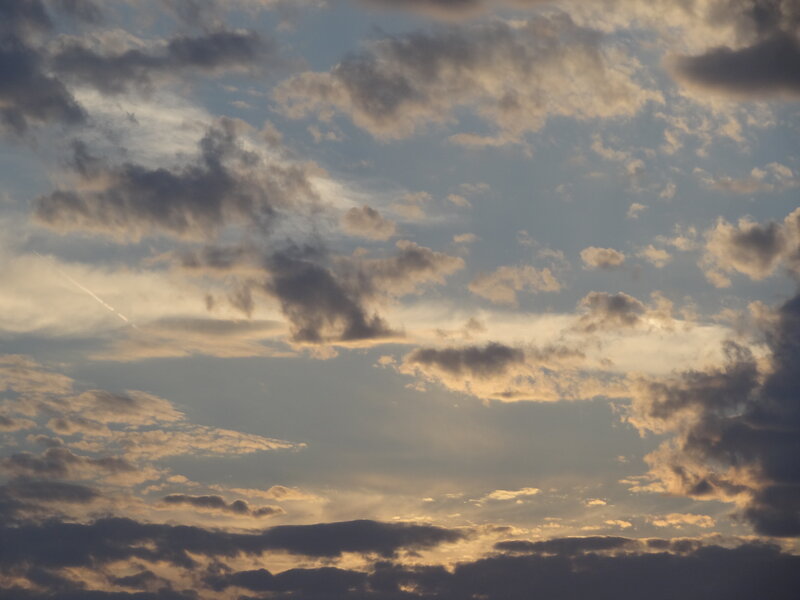 Clouds in Evening Sky — Blue, Serene