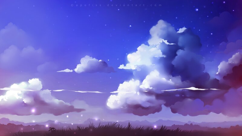 Clouds in Purple Sky
