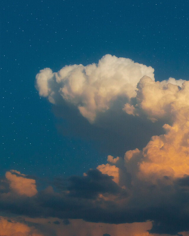 Clouds in Starry Sky — Blue, Serene