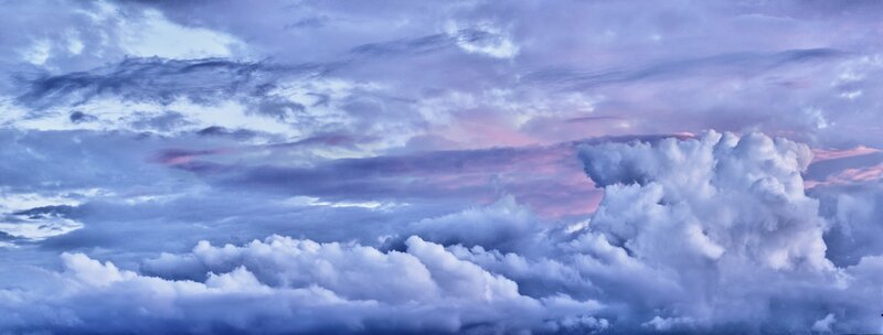 Clouds in Twilight Sky — Blue, Dramatic, Sunset, Photograph