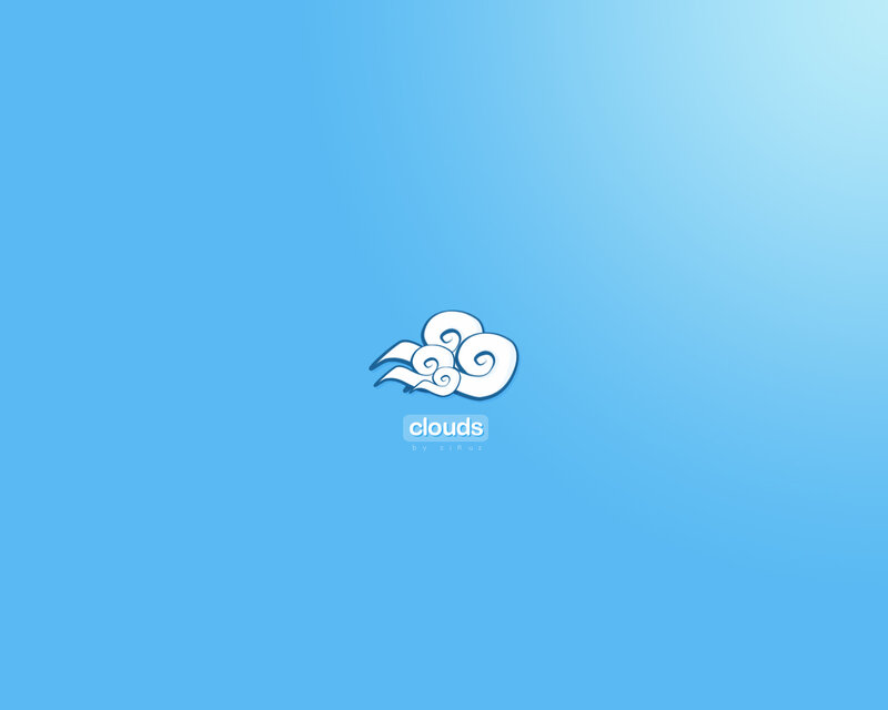 clouds logo on blue
