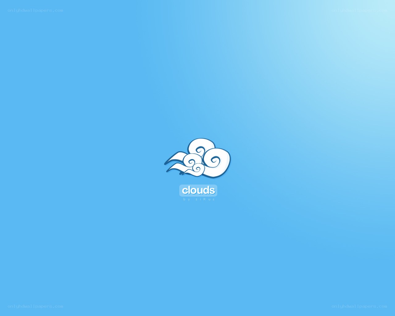 clouds logo on blue