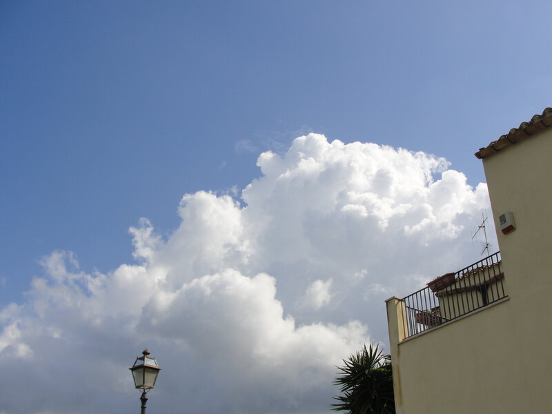 Clouds over a building