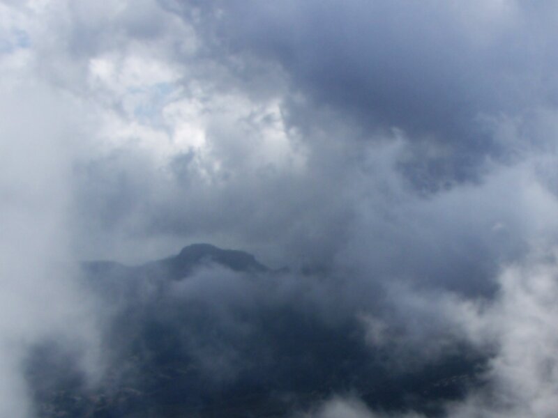 clouds over a mountain
