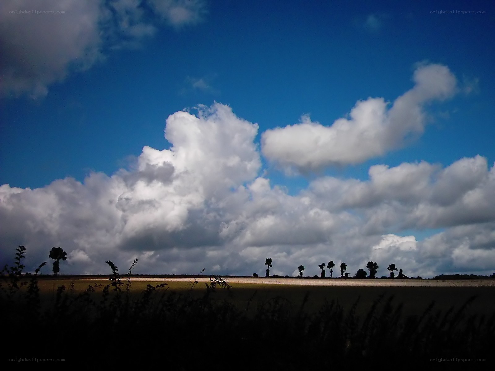 Clouds over a rural field