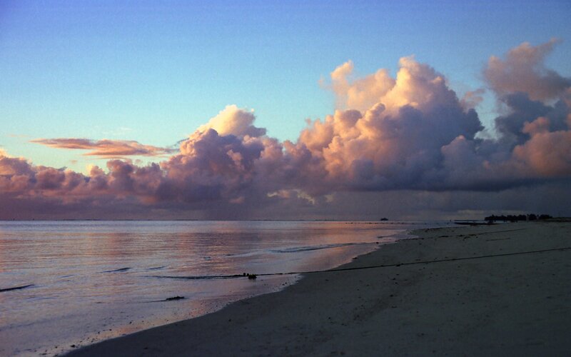 Clouds over Beach at Sunset