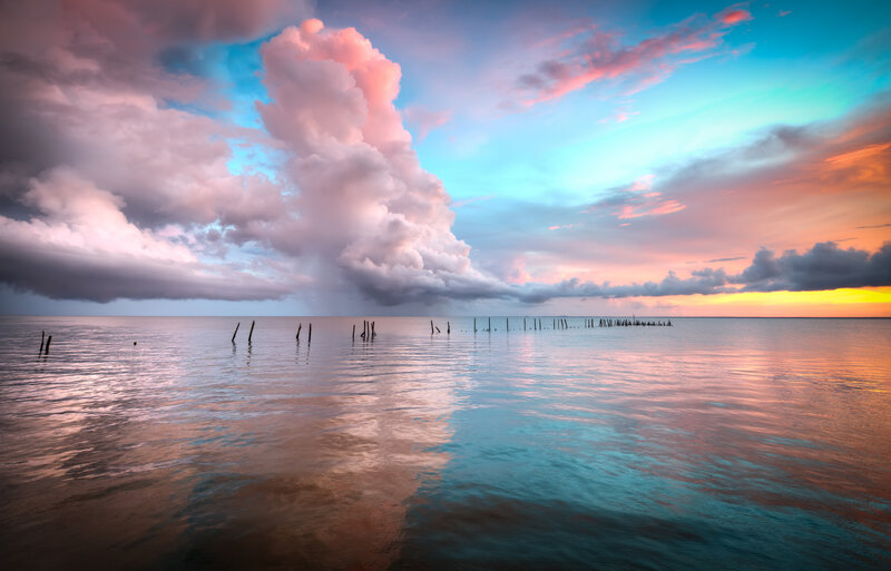 Clouds over Calm Water
