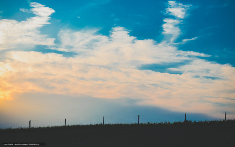Clouds over Fence — Blue