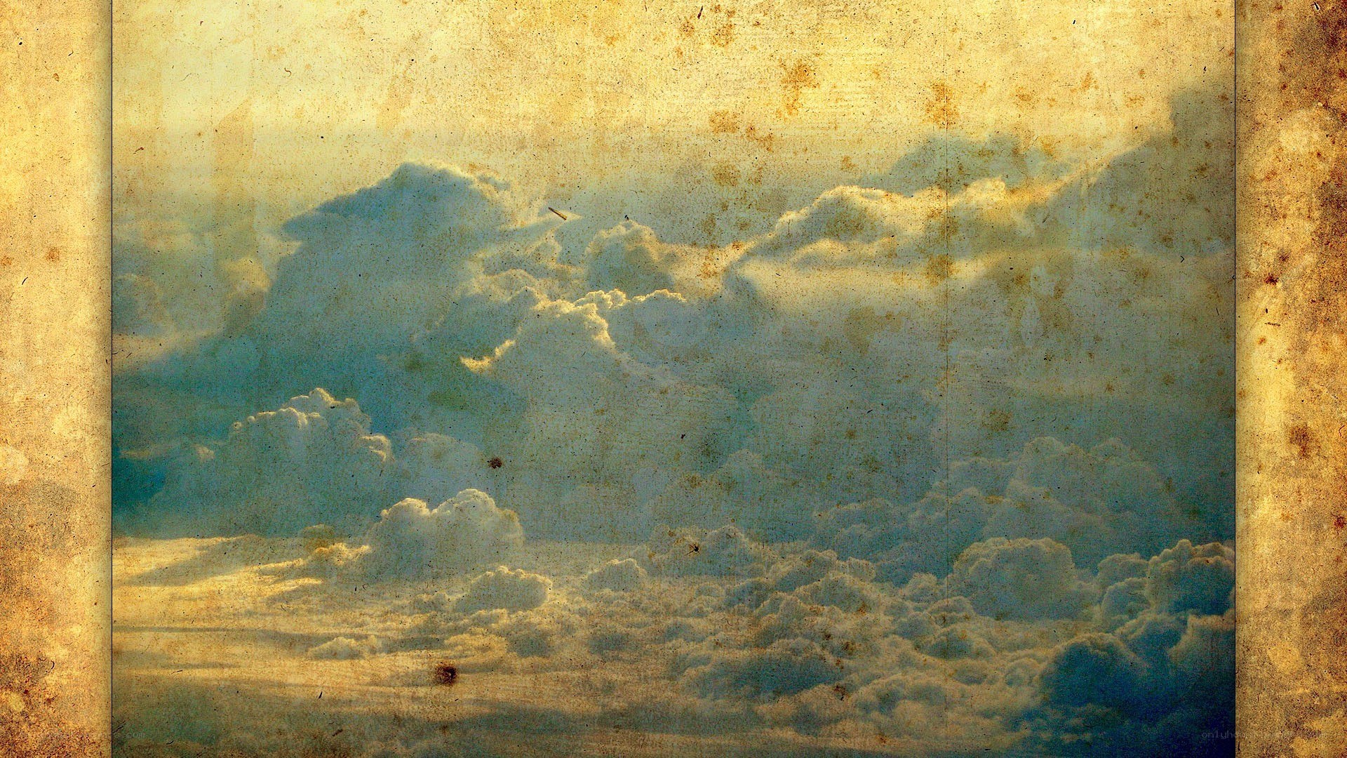 clouds over golden sky