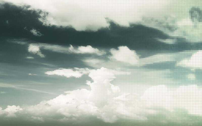 clouds over grid background