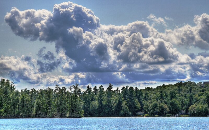 Clouds over Lake and Forest