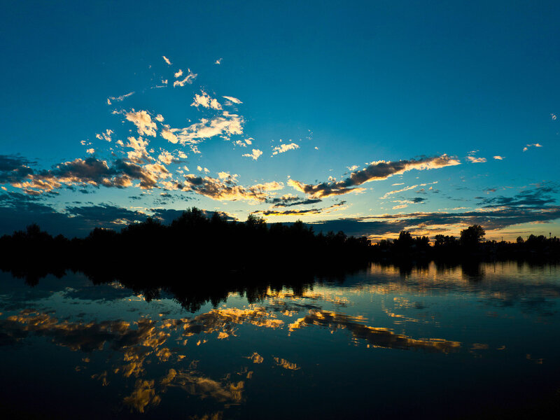Clouds over Lake at Dusk