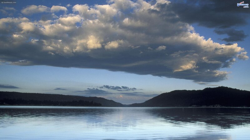 Clouds over Lake — Blue