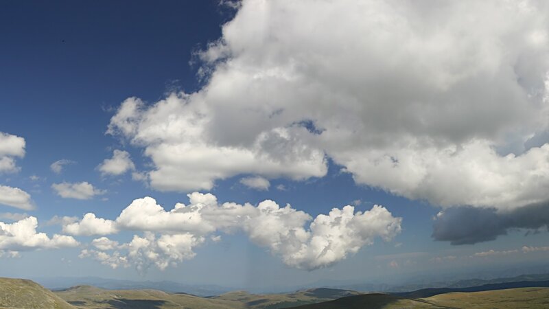 Clouds over mountain landscape