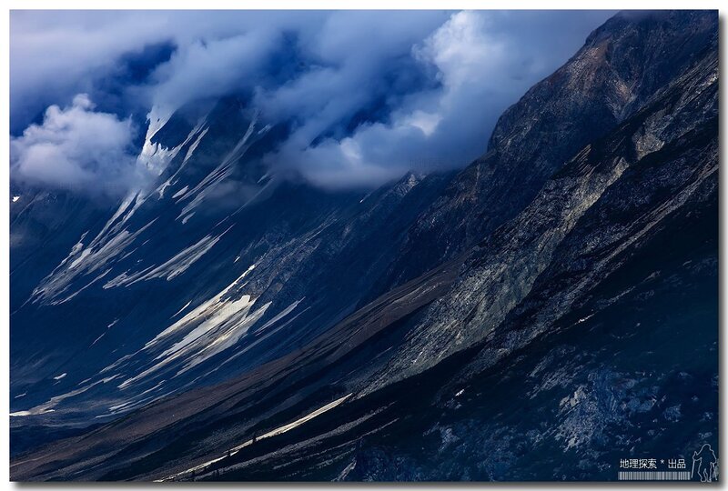 Clouds over mountain peaks