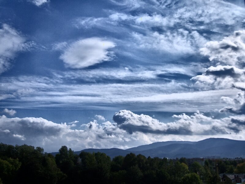 Clouds over Mountains — Blue, Dramatic, Afternoon, Photograph