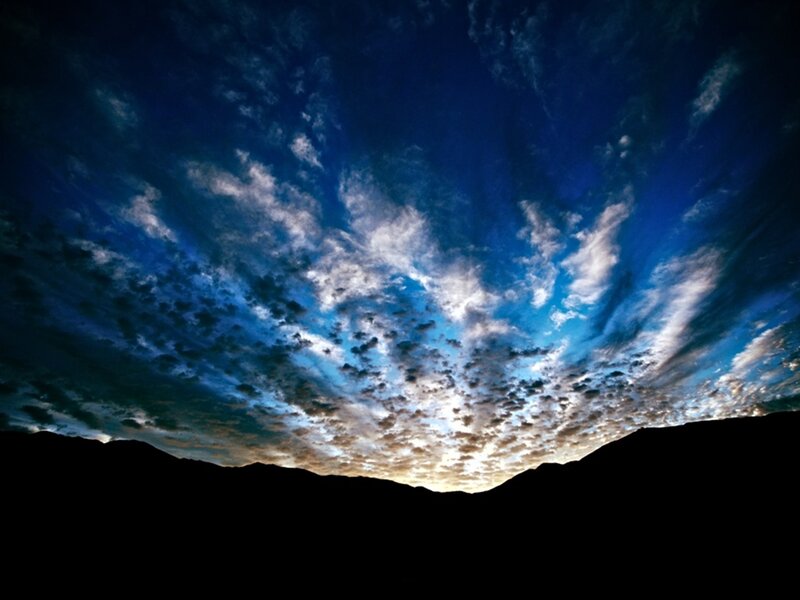 Clouds over Mountains — Blue, Dramatic, Night
