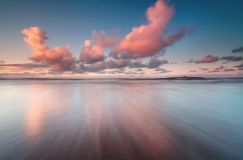 Clouds over Ocean at Sunset — Blue, Serene