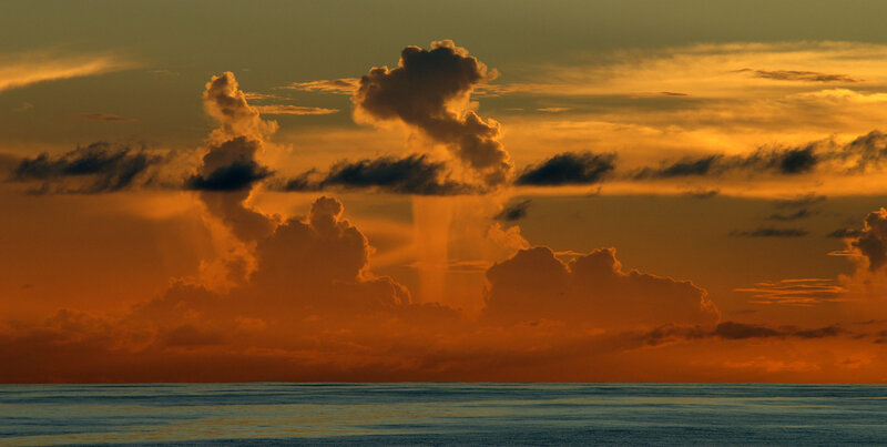 Clouds over Ocean at Sunset — Orange