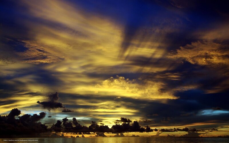 Clouds over Ocean at Sunset — Yellow