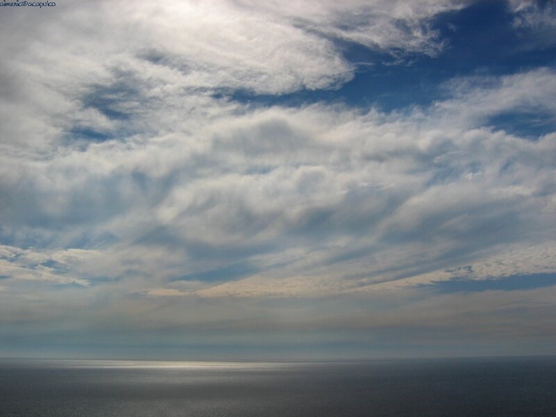 Clouds over Ocean — Blue, Serene, Afternoon, Photograph, Sky, White, Gray