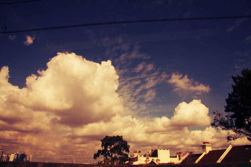 Clouds over Rooftops — Blue