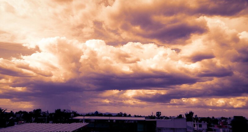 Clouds over Rooftops — Purple