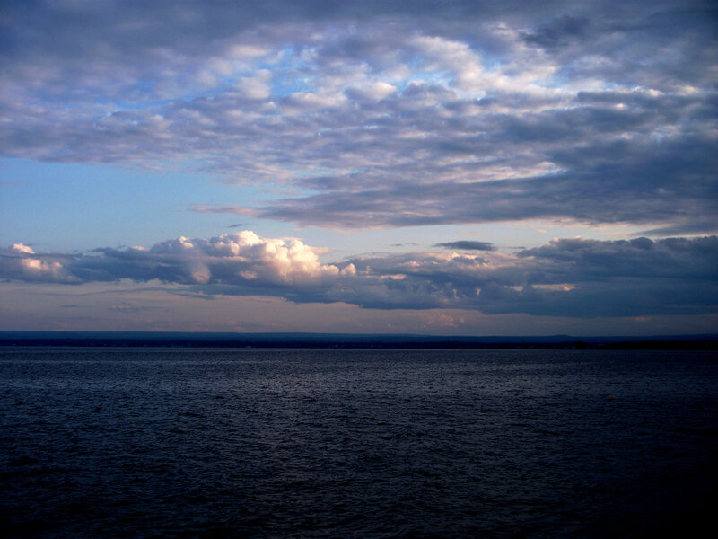 clouds over the water
