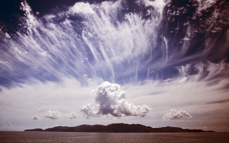 Clouds over Water and Mountains