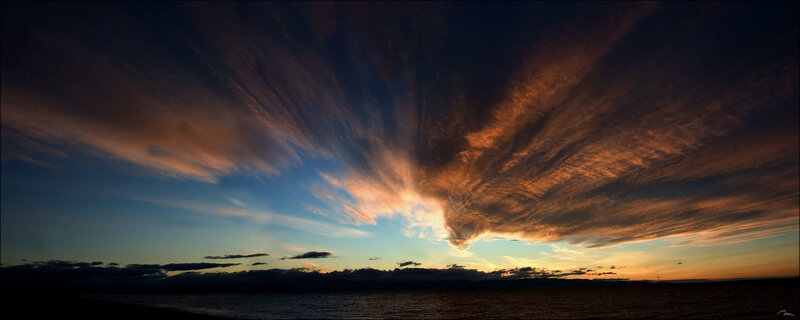 Clouds over Water at Sunset — Orange