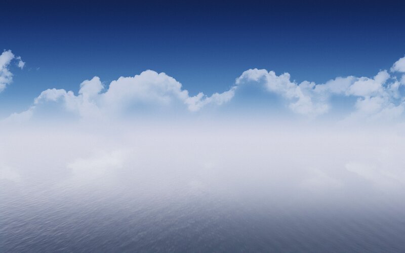 Clouds over Water — Blue, Serene, Morning