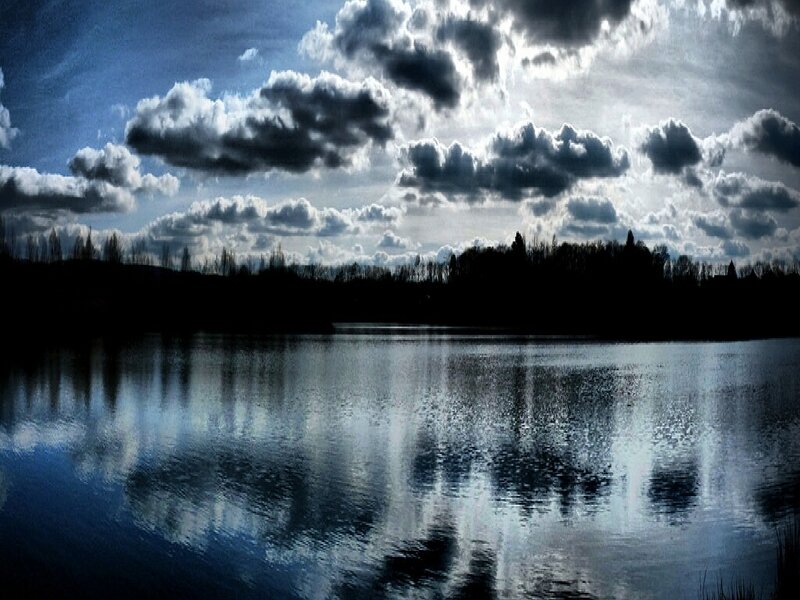 Clouds reflected in a lake