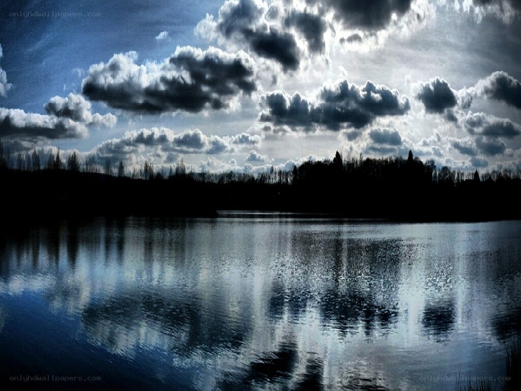 Clouds reflected in a lake