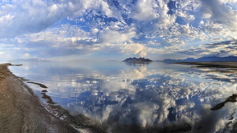 Clouds Reflected in Lake — Blue, Serene, Afternoon, Photograph
