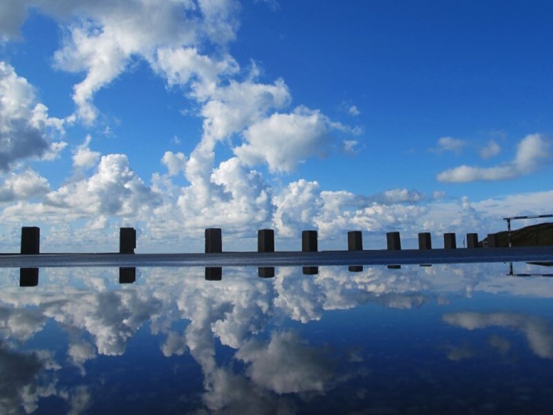 Clouds Reflected in Water — Blue, Serene