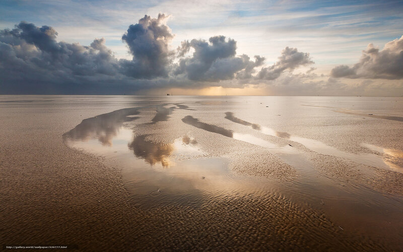 Clouds Reflected in Wet Sand — Brown