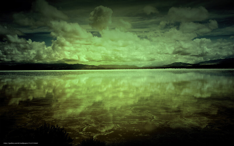 Clouds reflected on a lake