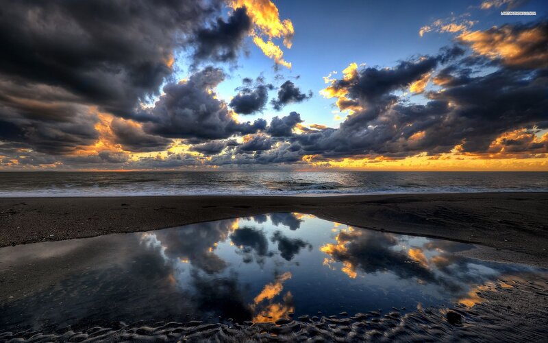 Clouds Reflecting in Tide Pool