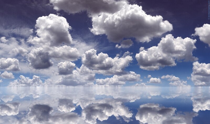 Clouds Reflecting in Water — Blue