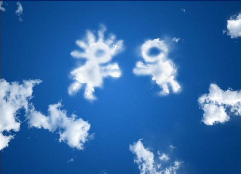 Clouds shaped like children