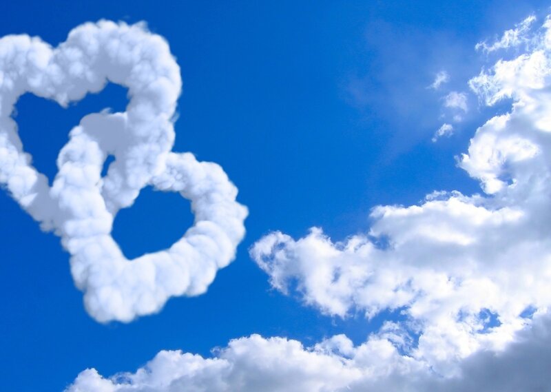 Clouds Shaped Like Hearts — Blue